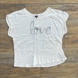 Express White 'Love' Print Short Sleeve Tee